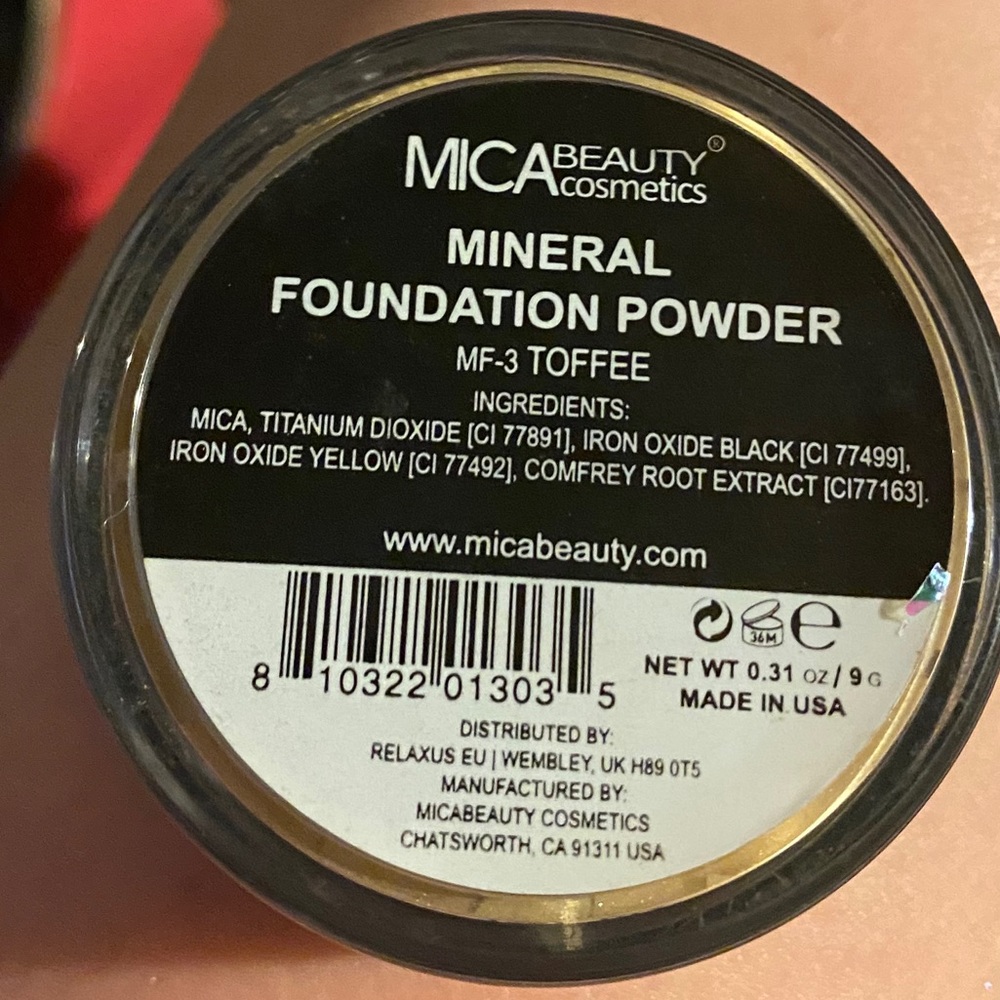 MICA Beauty Cosmetics Foundation powder.